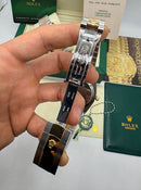 Rolex DateJust 41mm Wimbledon Aço/Dourado Mostrador Cinza Luneta Canelada