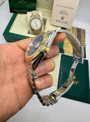 Rolex DateJust 41mm Wimbledon Aço/Dourado Mostrador Cinza Luneta Canelada
