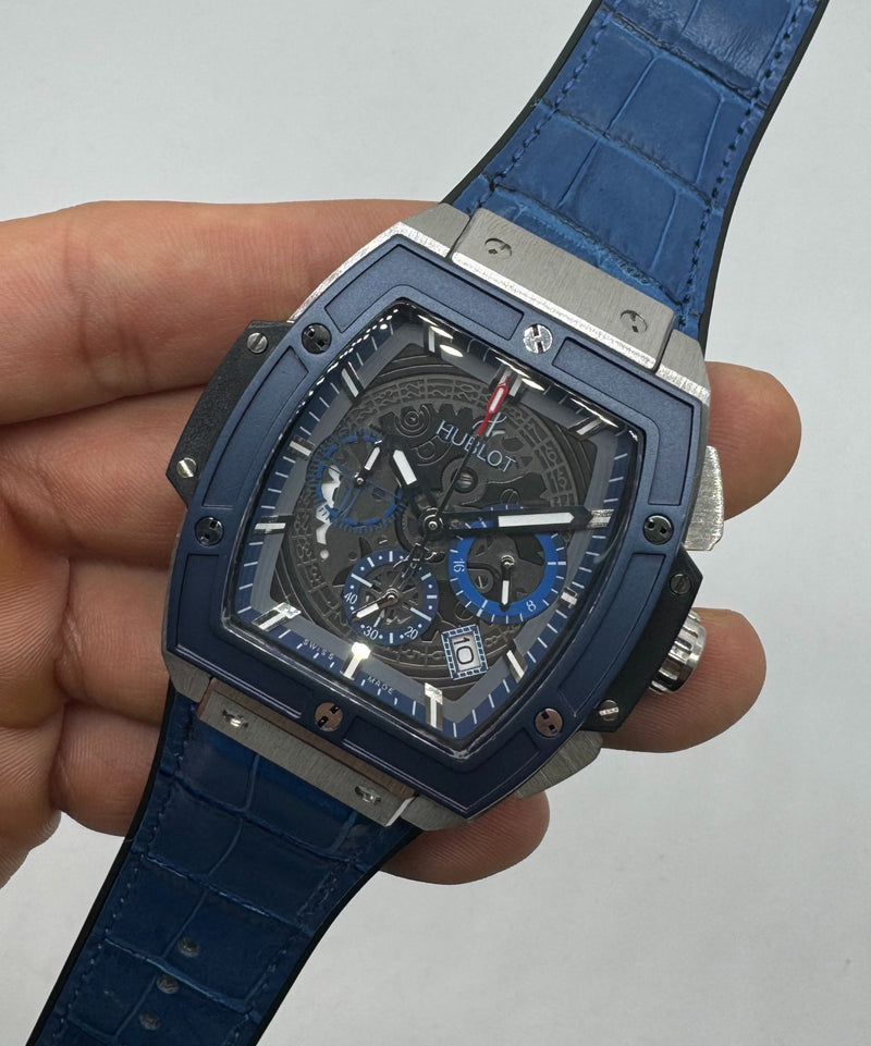 Hublot Spirit Of Big Bang 42mm, Aço Mostrador Cinza Esqueleto
