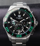 Tag Heuer Aquarecer Cronômetro 43mm Aço Mostrador Preto Bezel Preto