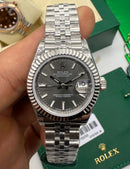 Rolex Datejust 41mm/36mm/31mm Aço - Mostrador Cinza - Pulseira Jubilee - CLONE
