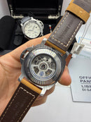 Panerai Luminor Marina 44 mm Aço Mostrador Branco - Pulseira Couro