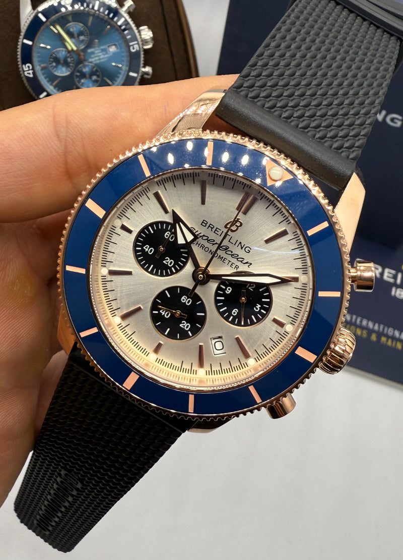 Breitling Superocean Crono Aço 44mm Pulseira Borracha