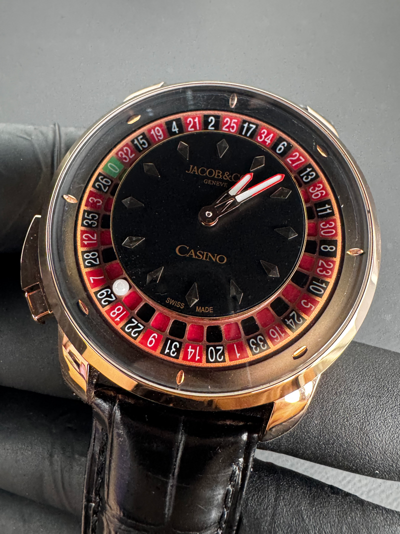 JACOB & CO. Casino Tourbilon Rose 44mm - Mostrador Preto