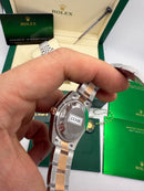Rolex Datejust Aço/Rose 36mm/31mm, Most. Marrom Cravejado, Puls. Oyster - CLONE