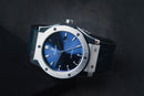Hublot Classic Fusion 45mm Aço Mostrador Azul Bisel Aço