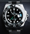 Rolex GMT Master II 40mm Aço Mostrador Preto Luneta Preta