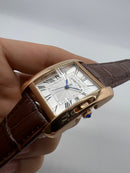 Cartier Relógio Tank Française Aço/Rose 39mm/36mm - Couro