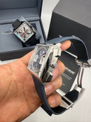 TAG Heuer Monaco Split-Seconds Chronograph 44mm, Mostrador Prata e Azul