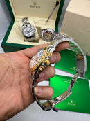 Rolex Daytona 40mm Aço/Dourado, Mostrador Branco