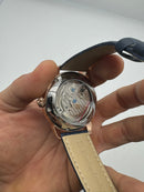 Patek Phillippe Fases da Lua Turbilhão 42mm Aço/Rose, Pulseira Couro