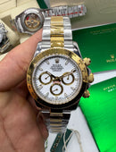 Rolex Daytona 40mm Aço/Dourado, Mostrador Branco
