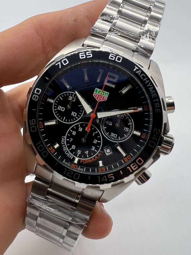 TAG Heuer F1 Cronometro 44mm Aço Mostrador Preto
