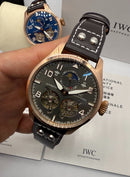 IWC PORTUGIESER YACTH CLUB TURBILHÃO - 44mm - Aço Most. Cinza Puls Couro