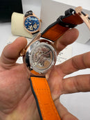 IWC PORTUGIESER YACTH CLUB TURBILHÃO - 44mm - Aço Most. Branco Puls Couro