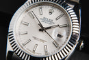 Rolex Datejust 41/36mm Aço Mostrador Branco, Luneta Canelada