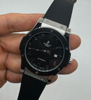 Hublot Classic Fusion Aço 45mm, Mostrador Preto, Sifras Árabe