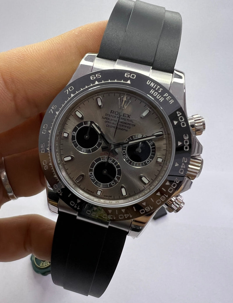 Rolex Daytona Aço 40mm - Mostrador Cinza - Pulseira OysterFlex - CLONE