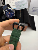 Panerai Luminor Marina 44mm Aço/OxBlack Mostrador Verde Pulseira Borracha