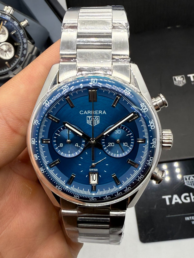 TAG Heuer Carrera Chronograph Aço 39mm - Azul -