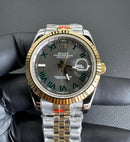 Rolex DateJust 41mm Wimbledon Aço/Dourado Mostrador Cinza Luneta Canelada