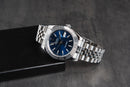 Rolex Datejust 41/36mm Aço, Mostrador Azul Luneta Canelada