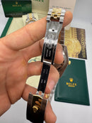 Rolex Date-Just 41mm/36mm Aço/Dourado, Mostrador Dourado, Luneta Canelada