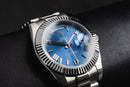 Rolex Day-Date 40mm Mostrador Azul Luneta Canelada