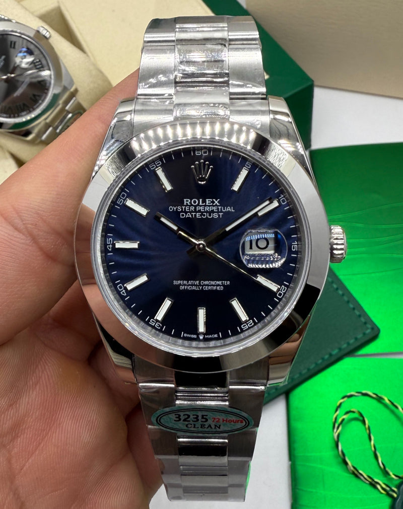 Rolex Datejust Oyster, 41mm, Oystersteel, Mostrador Azul - CLONE