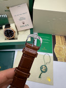 Rolex Cellini Aço 39mm, Pulseira Couro