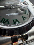 Rolex DateJust 41mm Wimbledon Aço Mostrador Cinza Luneta Canelada