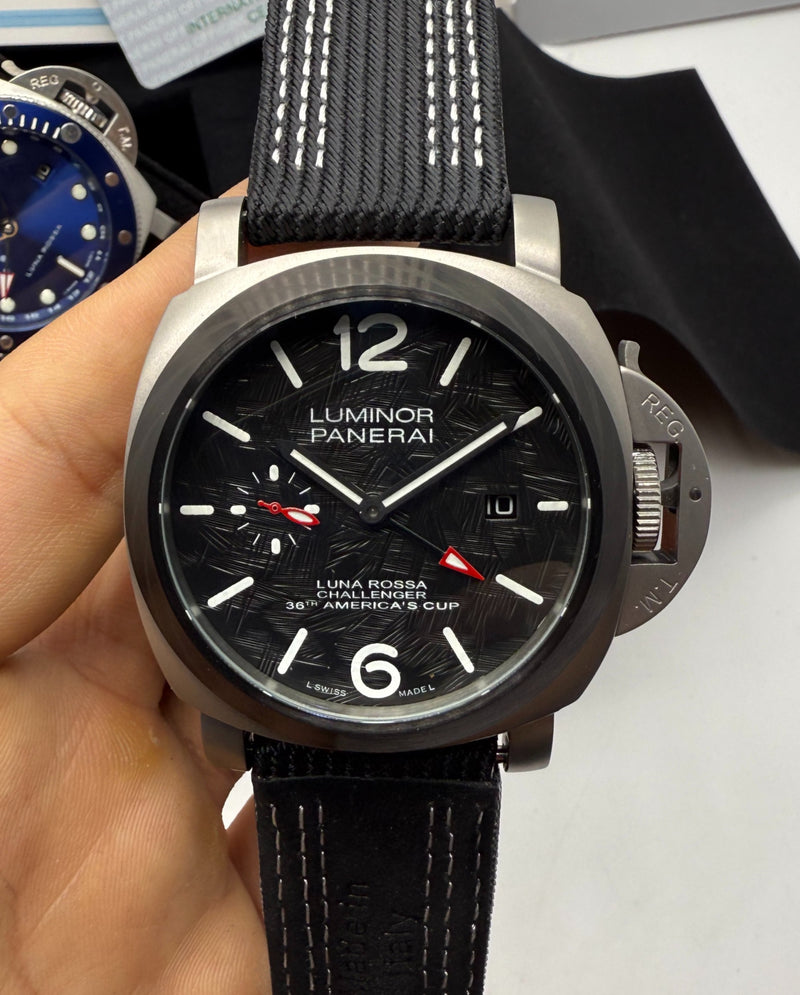 Panerai Luminor Luna Rossa Challenger 36 America's Cup Aço 44mm