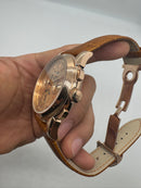 Patek Phillippe Fases da Lua 42mm Aço/Rose, Pulseira Couro