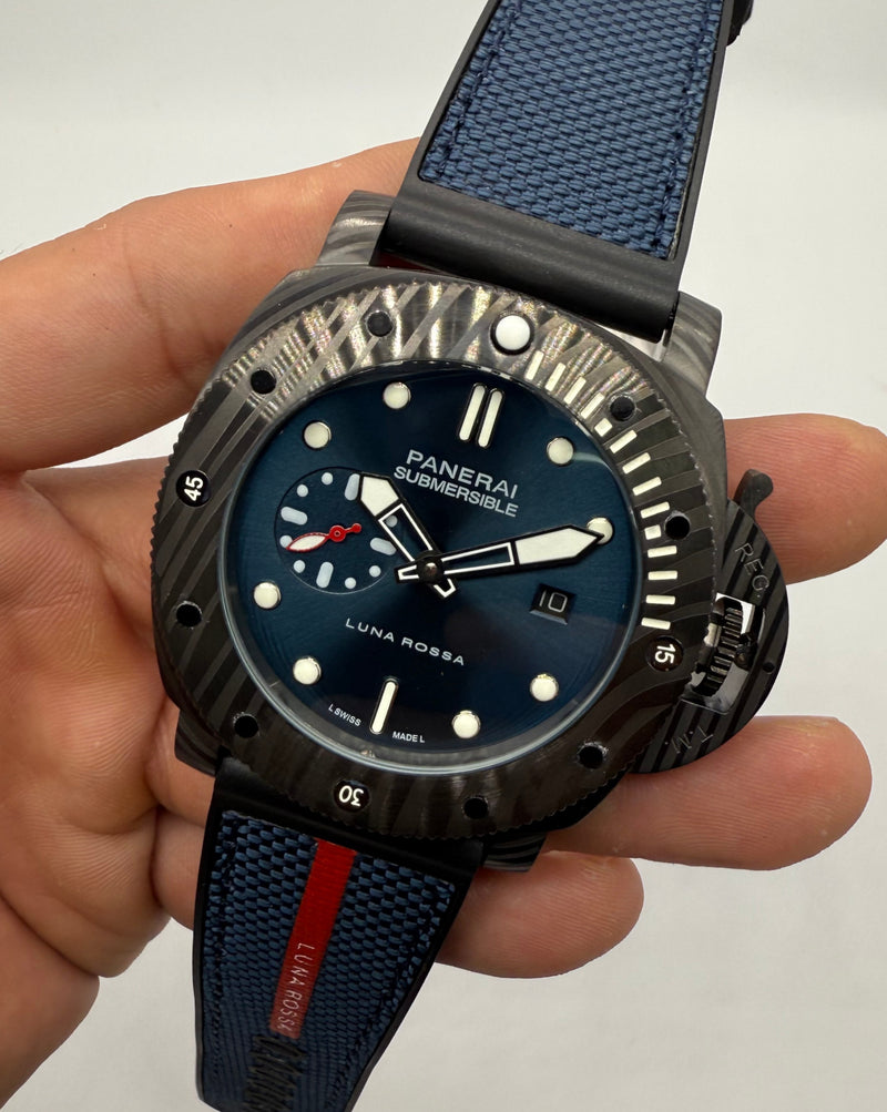Panerai Luminor Submersible 44mm Aço/OxBlack LUNA ROSSA, Puls. Nylon