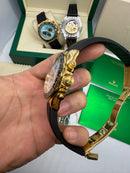 Rolex Daytona 40mm Dourado Mostrador Branco Luneta Preta