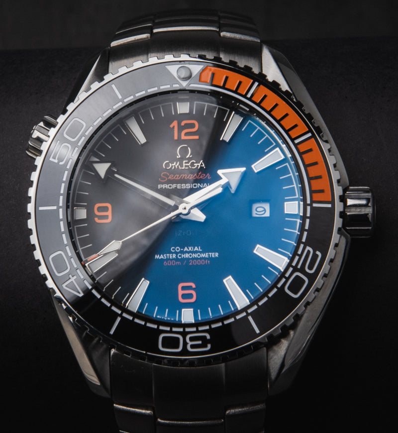 Omega Planet Ocean Co-Axial Master 45,5mm Aço Mostrador Preto Bezel Preto