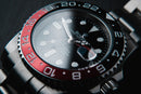 Rolex GMT Master II Coca 40mm Mostrador Preto Luneta Preto/Vermelho