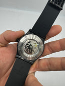 Hublot Classic Fusion Aço/OxBlack 45mm, Mostrador Preto, Sifras Árabe Rose