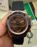 Rolex Daytona 40mm Rose Mostrador Marrom Luneta Preta