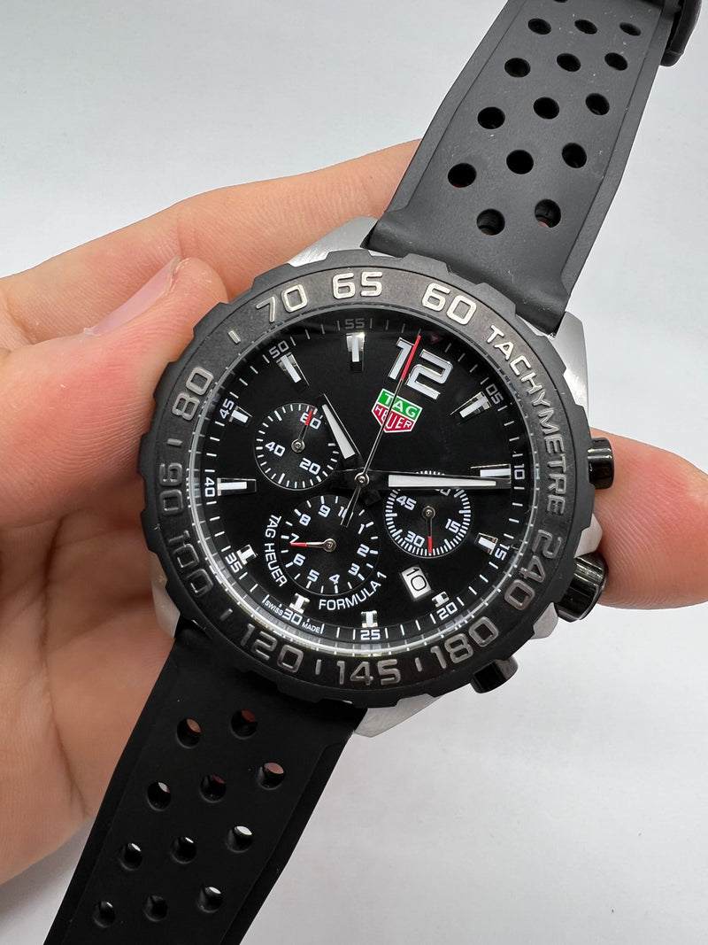 Tag Heuer F1 Cronometro 42mm Aço Mostrador Preto