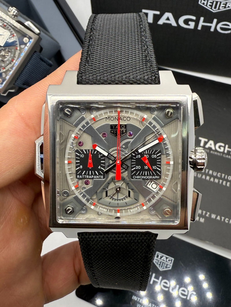TAG Heuer Monaco Split-Seconds Chronograph 44mm, Mostrador Prata