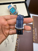 Patek Philippe Cubitus, Aço Fases da Lua 42mm, Mostrador Azul, Pulseira Nylon