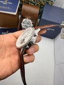 Breitling Navitimer 42mm Aço Pulseira Couro