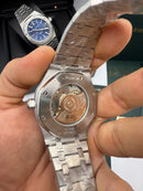 Audemars Piguet Royal Oak 41mm Aço Mostrador Verde Bezel Aço Pulseira Aço
