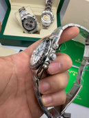 Rolex Daytona 40mm Aço Mostrador Branco, Luneta Preto