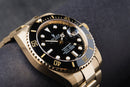 Rolex Submariner Date 41mm Dourado Mostrador Preto Luneta Preta