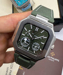 Patek Philippe Cubitus, Aço Fases da Lua 42mm, Mostrador Verde, Pulseira Nylon
