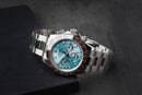 Rolex Daytona Ice Blue 40mm Aço Mostrador Azul Luneta Marrom
