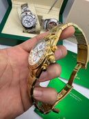 Rolex Daytona 40mm Aço Dourado, Mostrador Branco