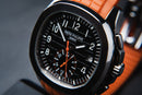 Patek Philippe Aquanaut 42mm Aço Mostrador Preto Pulseira Borracha